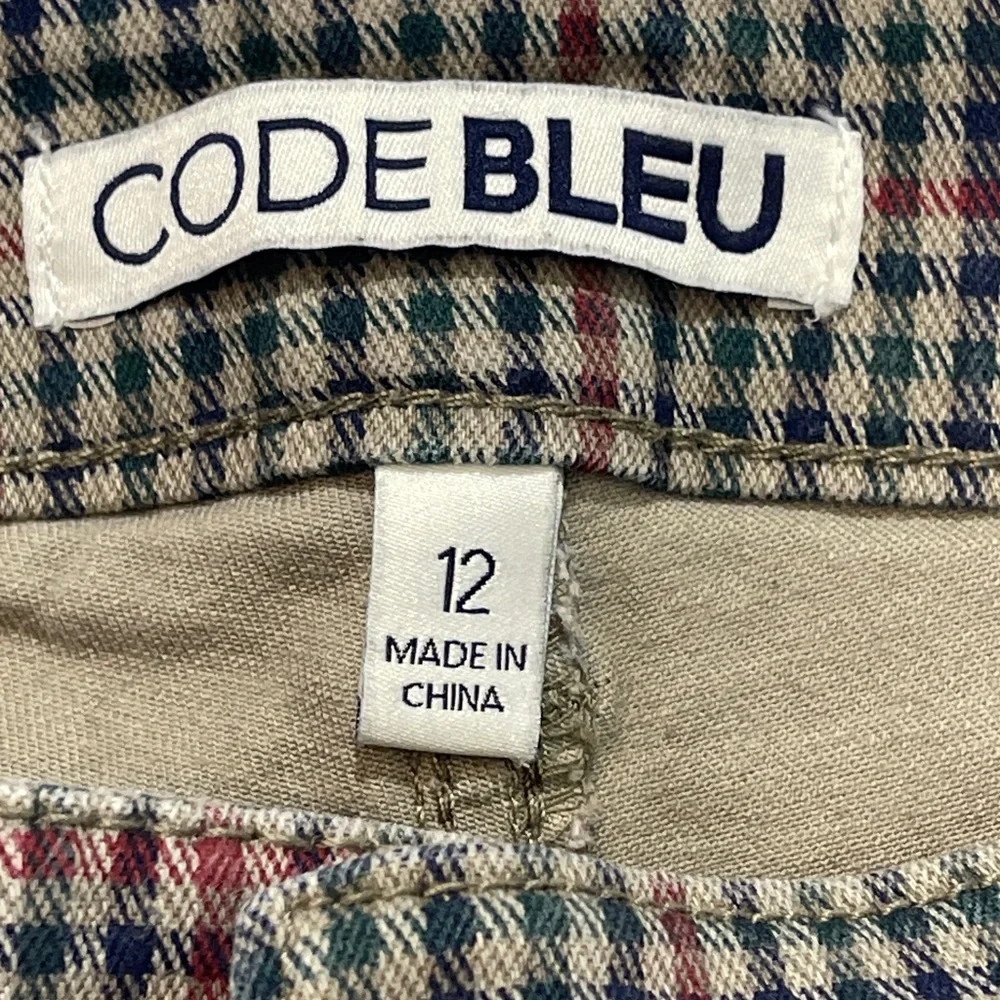 Code Bleu CHELSEA  CLASSIC STRIGHT Checkered JEANS SIZE 12